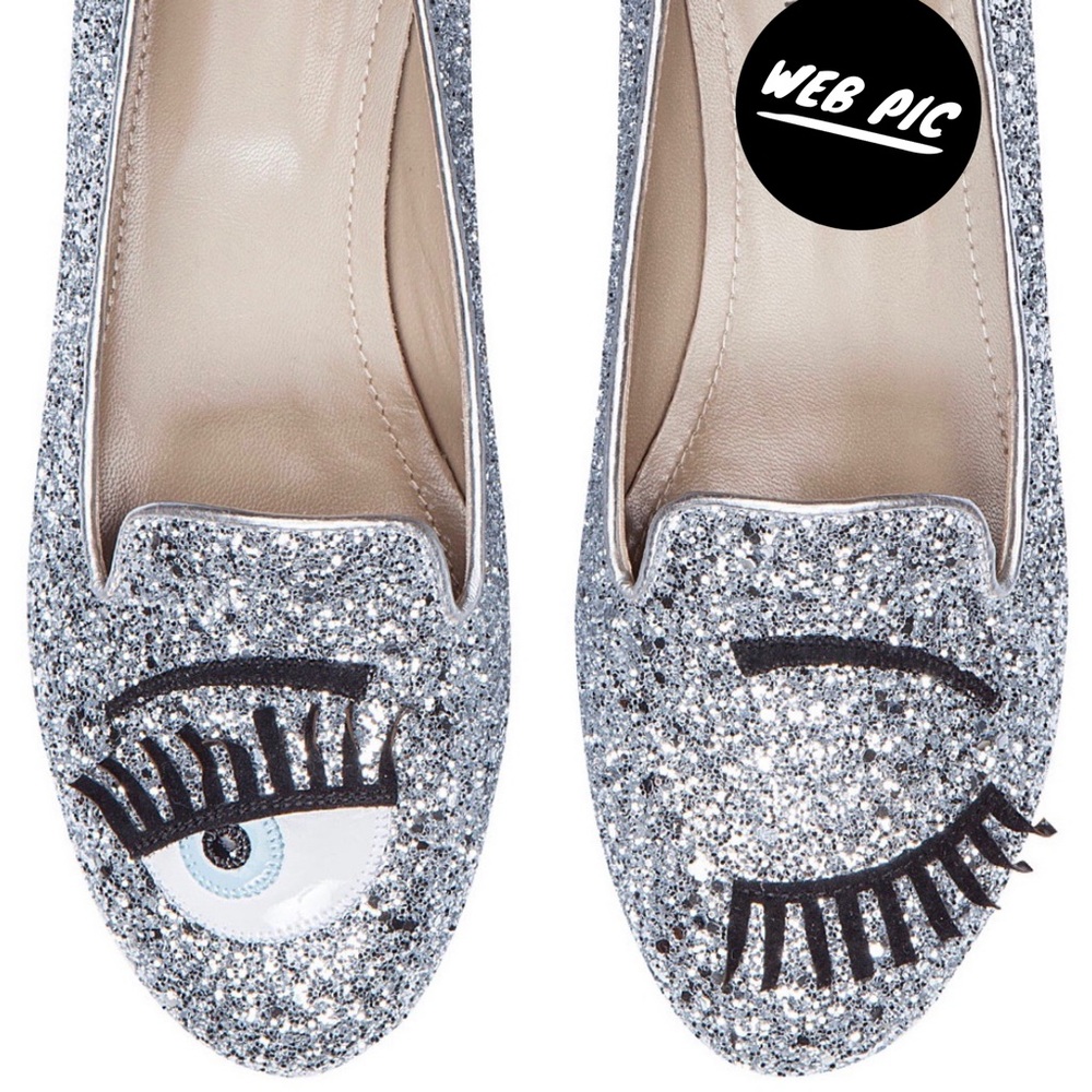 Glitter Chiara Ferrangi flats, current season!